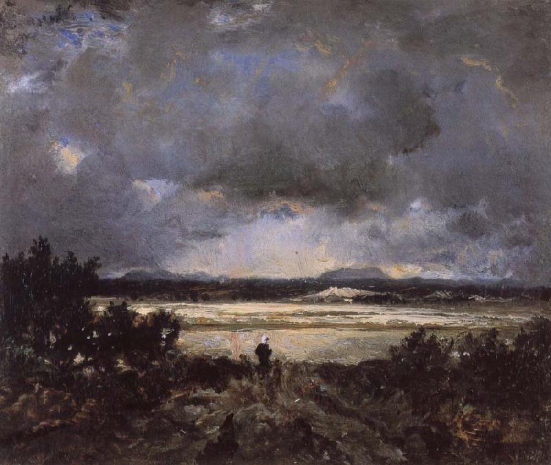 Pierre etienne theodore rousseau Sunset in the Auvergne oil painting image